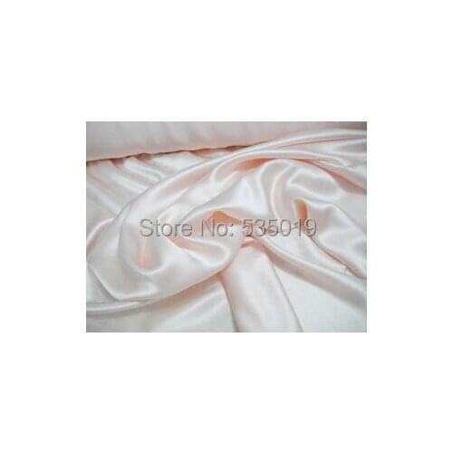 100% Charmeuse Mulberry Silk Fabric Custom made Pink Cheongsam pure silk satin fabric material 114 wide meters heavy silk crepe