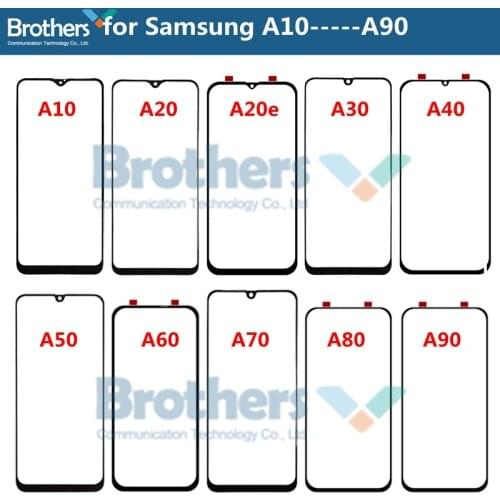 Front Glass Lens For Samsung Galaxy A10 A20 A30 A40 A50 A60 A70 A90 Touch Screen Glass Front Outer LCD Glass Lens Brand New Top