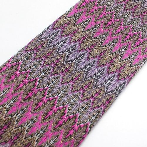 Zig Zag Knits Lace Fabrics 1 Meter For Dress Fuchsia Wave Striped Crochet Mesh Fabrics Diy Fashion Cloth Maple Leaf 150CM Wide