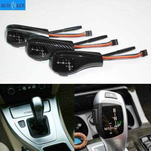 Carbon Fiber Black Silver LED Gear Shift Knob Shifter Lever for BMW X3 first Generation E83 2003-2010 Automatic Accessories