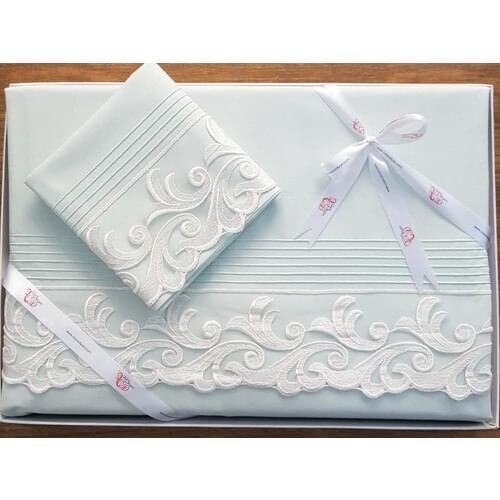 Land Of dowry Dowry Wonderland French Laced Ribbed Belinda Duvet cover set Green