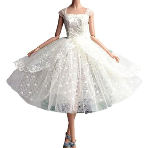 Elegant Doll Princess Dress Wear-resistant Four-layered Beautiful Girl Doll Wedding Dress for Child
