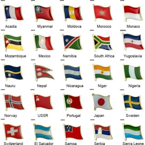 Country Flag Badge Flag Brooch National Flag Lapel Pin International Travel Pins Collections