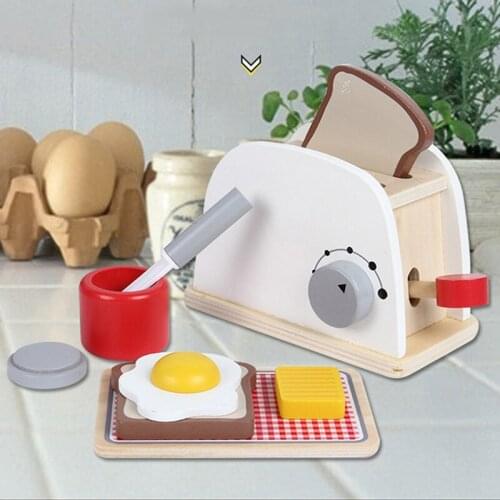 1set Kids Pretend Role Play Toy Wooden Mini Simulation Bread Coffee Maker Blender Pretend Role Play Kid Children Toys Gift