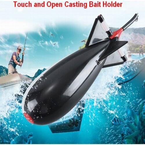1 Piece Large Size 65g 19*6.5cm, Small Size 47g 14.5*5.5cm ABS Material Bait Bullet Rocket Bait Thrower Casting Holder