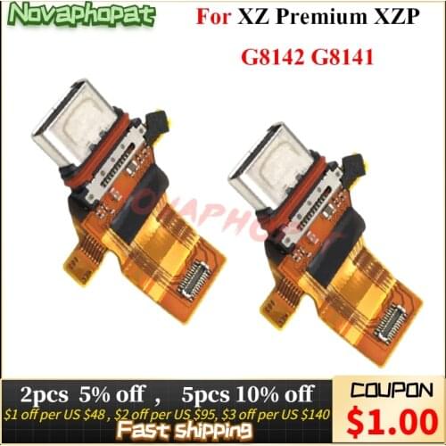 Novaphopat For Sony Xperia XZ Premium XZP G8142 G8141 USB Dock Charging Port Plug Charger Connector Flex Cable Board 10pcs/lot