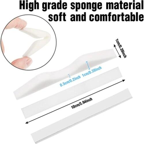 10pcs Diy Self-adhesive Sponge Strip For Masks Comfortable Seal Nose Bridge Pad Accessory