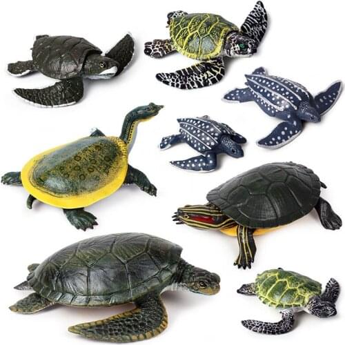 17 Kidns Simulation Sea Turtle Figure Collectible Toys Sea Life Animal Action Figures Kids Animal Sandtable Scene Toys