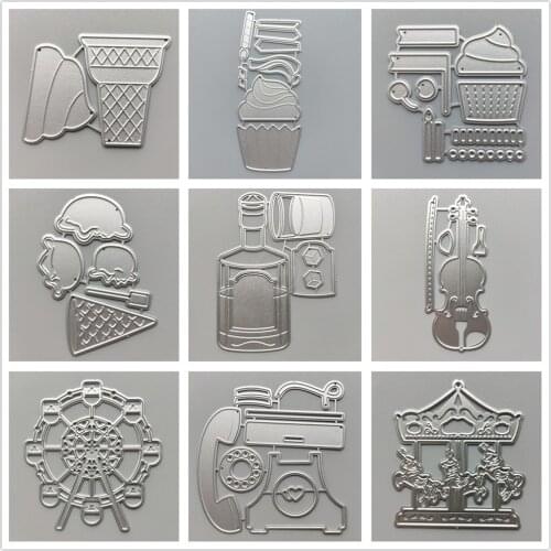 26 Styles) 2021 Ice Cream Cup Metal Cutting Dies DIY Scrapbooking Paper Photo Album Crafts Mould Punch Embossing Stencils