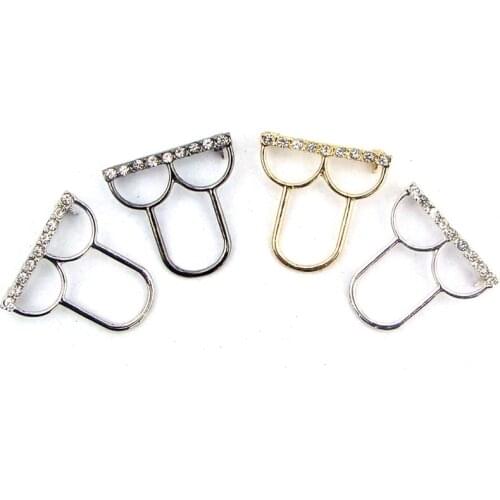 Crystals eyeglasses charm new metal-holder pin brooch fashion ornament jewelry accessories 6pcs lot