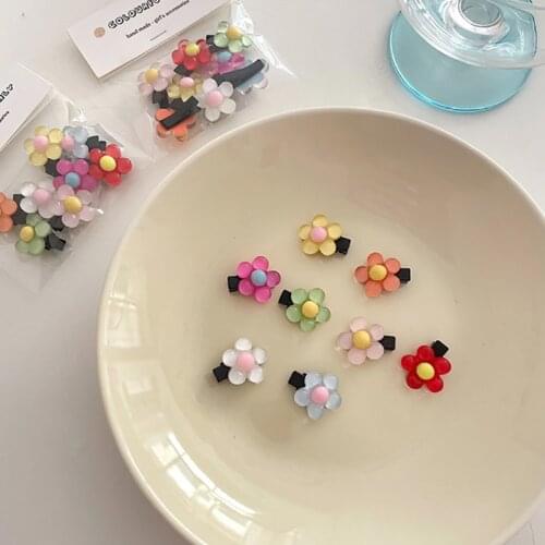 8pcs Jelly Flower Girls Alligator Clips Candy Sweet Side Ponytail Hairpin Kids Bangs Grips Mini Barettes Headwear Accessories