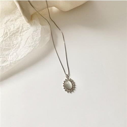 925 sterling silver Korean temperament simple and delicate micro-set necklace female personality wild clavicle chain necklace