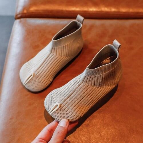 Girls Shoes Boots Autumn Knitted Solid Color Baby Girl Shoes Kids Ankle Boots Toddler Sneakers Casual Shoes size 21-30 SZ270
