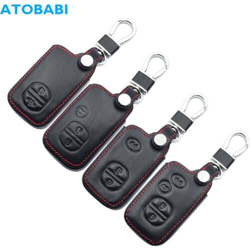 Leather Car Key Case For Toyota 4Runner Land Cruiser Venza Camry Prius Smart Remote Fob Cover Keychain Protector Bag Accessories