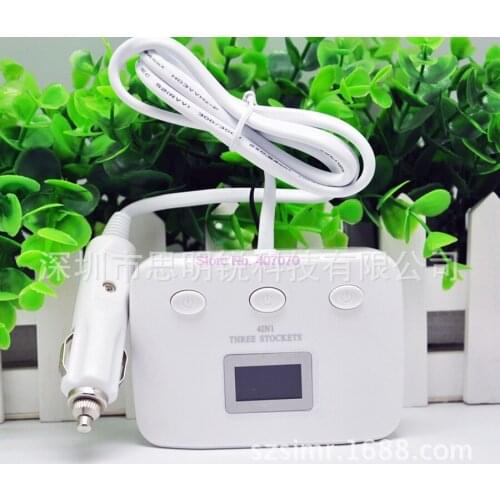 By DHL or Fedex 50pcs Dual USB Car 4 IN 1 Charger Interface 3 Way Car Cigarette Lighter Socket Splitter Dual Adapter hot