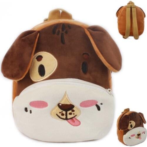Children Cartoon Dogs Cute Animal Travel Shoulder Plush Backpack Kids 3D Baby Boys Girls School Bag