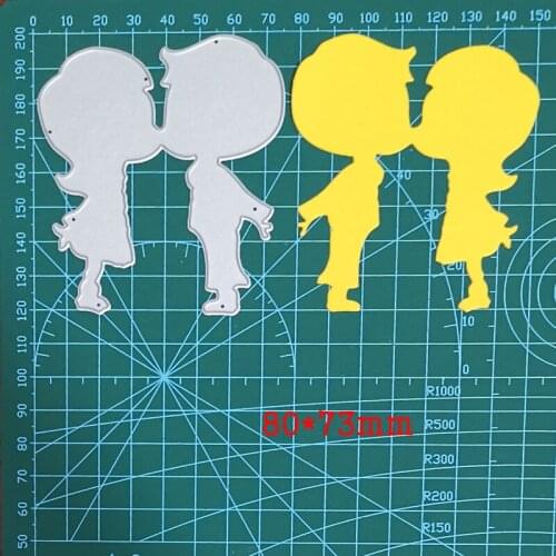 Childhood Sweetheart Love Kiss Metal Cutting Dies For Stamps Scrapbooking Stencils DIY Paper Album Card Decor Embossing 2021 New
