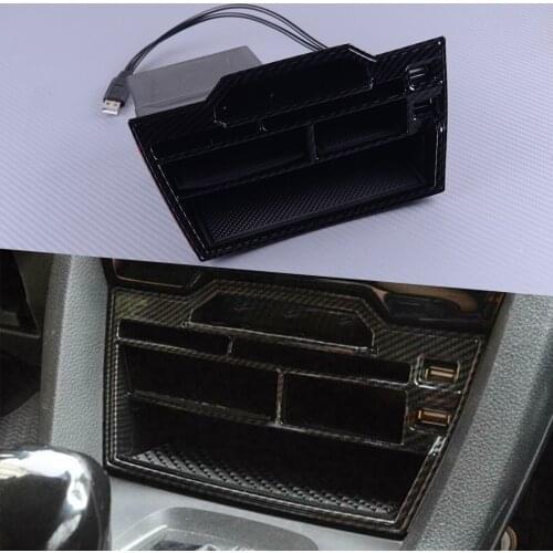 DWCX Black Carbon Fiber Style ABS Car Console Box Storage Organizer fit for Honda Civic 10th 2016 2017 2018 2019