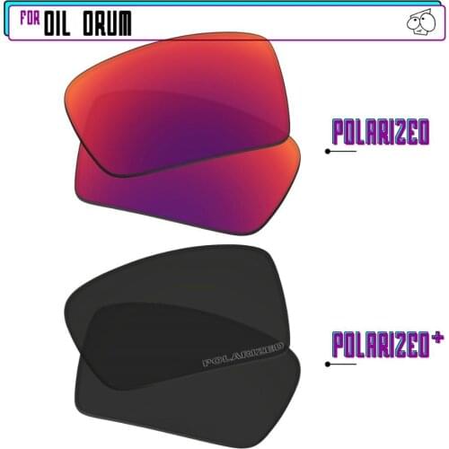 EZReplace Polarized Replacement Lenses for - Oakley Oil Drum Sunglasses - BlackPPlus-MidnightP