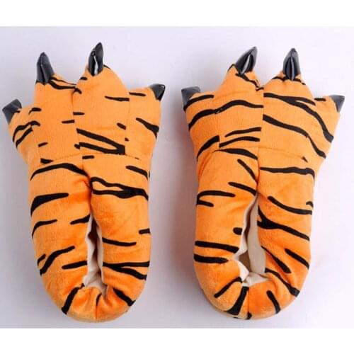 Flannel Animal Home Dinosaur Women Slippers Cartoon One-piece Unisex Home Slippers Winter Claw Cotton Couple Slippers