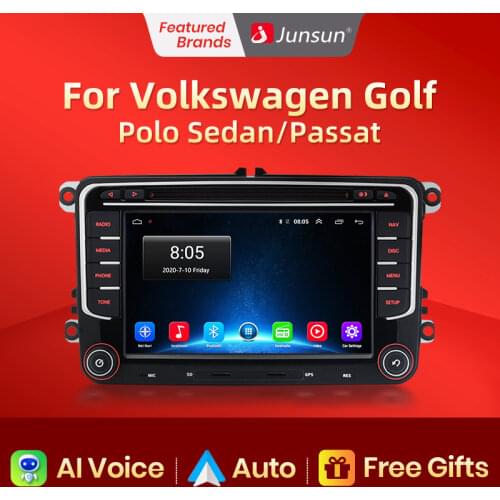 Junsun Android 10.0 Car Radio Multimedia Player GPS For VW/Volkswagen/Golf/Polo Sedan/Passat/Skoda DAB 2 din Android Auto DVD