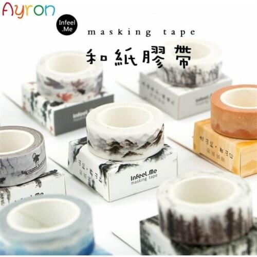 1.5cm*7m Wide Classical Chinese Ink Painting Washi Tape Adhesive Tape DIY Scrapbooking Sticker Label Masking Tape