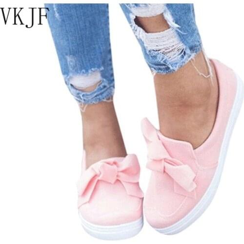 Casual Sneakers Women Comfortable Flock Spring Autumn Women Shoes Bowknot Female Loafers Slip on Woman Flats Shoes