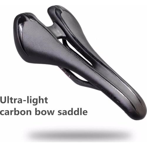 Bicycle Lightweight Cushion Road Bike Mountain Bike Comfortable Hollow Cushion Gel Bottom Shell Ultra Light Carbon Bow Saddle