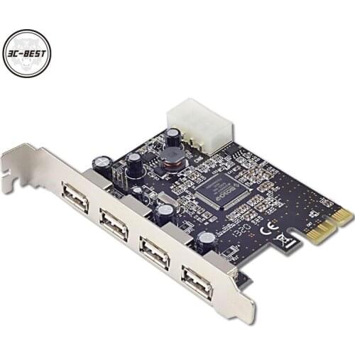 Computer motherboard PCIe to USB2.0 extension card external four ports USB2.0