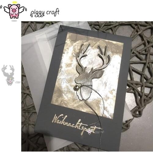Piggy Craft metal cutting dies cut die mold Christmas deer decoration Scrapbook paper craft knife mould blade punch stencils die
