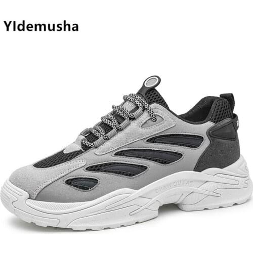 2021 New Style Spring Summer Mens Vulcanized Shoes Men Chunky Sneakers Gym Sport Breathable Mesh Shoes Men Homme Jogging Shoes