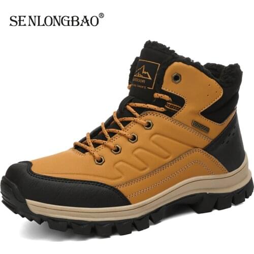 Brand New Winter Men Ankle Boots High Quality Keep Warm Plush Snow Boots Fashion Non-slip Mens Boots Booties Big Size 40-47