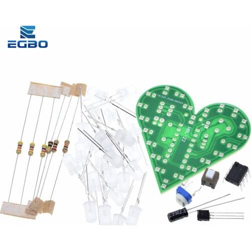 DIY Kit Heart Shape Breathing Lamp Kit DC 4V-6V Breathing LED Suite Red White Blue Green DIY Electronic Production for Learning
