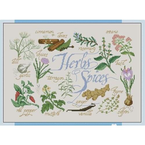 09-69 Herbs and Spices 44-33 light coffee color Counted Cross Stitch Cross Stitch Kits Embroidery Needlework Sets