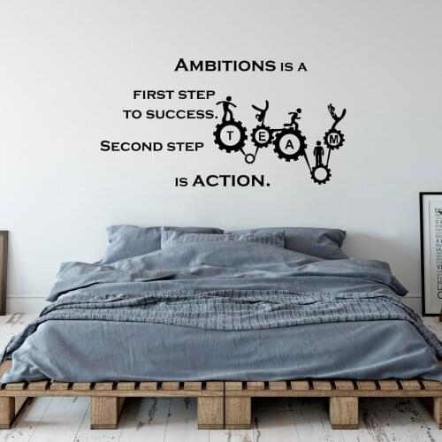 Team Work Wall Stickers Inspirational Quotes and Sayings Wall Decals for Office KIds Bedroom DIY Vinyl Removable Art DW11501