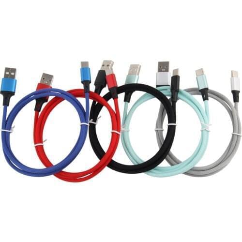Nylon Braided Type C Micro USB Data Sync Charger Cable for iPhone X XR XS 8 7 Plus For Samsung Android Mobile Phone USb c Cord