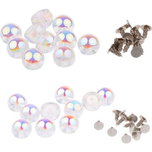 New Arrived 10 Sets Colored Pearl Rivets Studs Buttons for Cloth Hat Bag Shoes Crafts Decoration DIY Home Garment Accessories