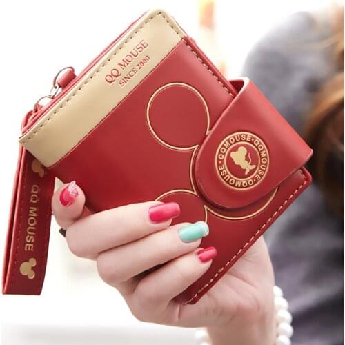 New Cartoon Wallet Women Short Purse Money bag Zipper Hasp Coin Purse Cute Mouse Small Wallet for Girl Card Holder Carteira