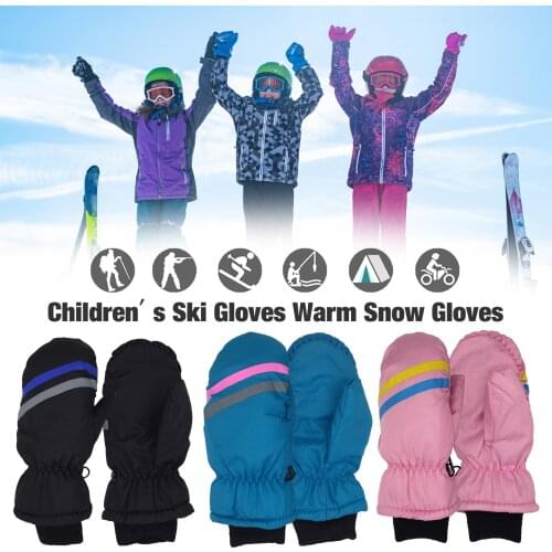 Winter Thermal Childrens Ski Full Finger Gloves Kids Boys Anti-slip Winter Snow Snowboard Outdoor Riding Long-sleeved Mittens