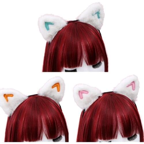 Womens Mens Lolita Cat Ears Hair Hoop Sweet Headbands Hairband Hair Accessories for Christmas Party Video Live