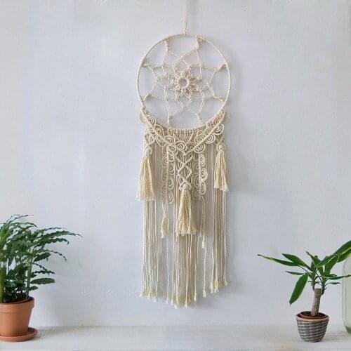 Customized handmade Dreamcatcher woven tapestry INS shooting props circle tassel cotton thread wall decoration homestay knitting