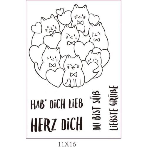 German Words Transparent Clear Stamps for DIY Scrapbooking/Card Making/Kids Christmas Fun Decoration Supplies ST0732