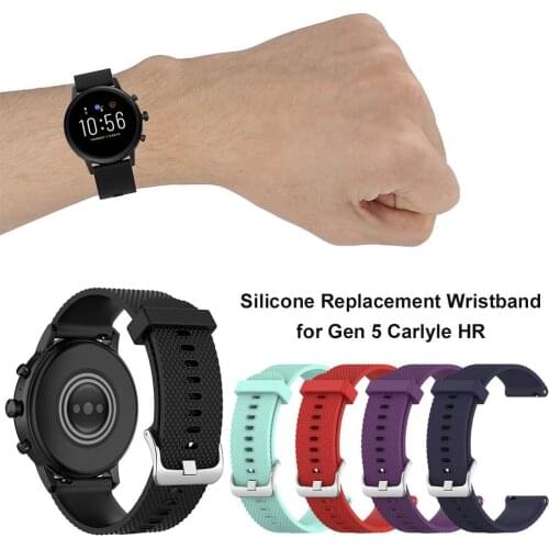 Watch Strap Band Silicone Bracelet For 22mm Fossil Gen 5 Carlyle HR Women Men Fitness Smart Watch Band Replacement Wrist Band