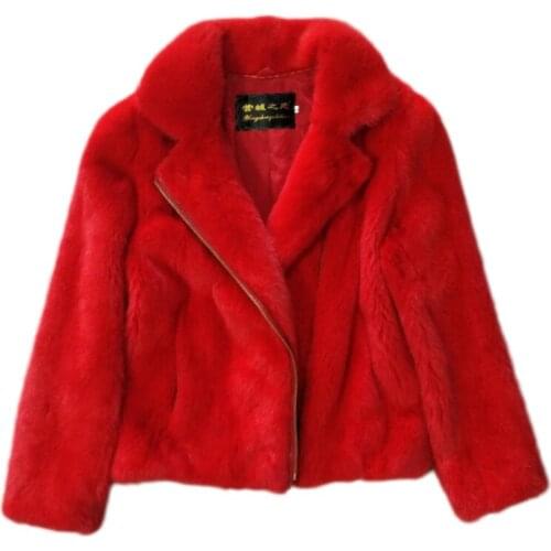 Imported mink coat womens whole mink short locomotive long-sleeved suit collar mink fur coat winter anti-season