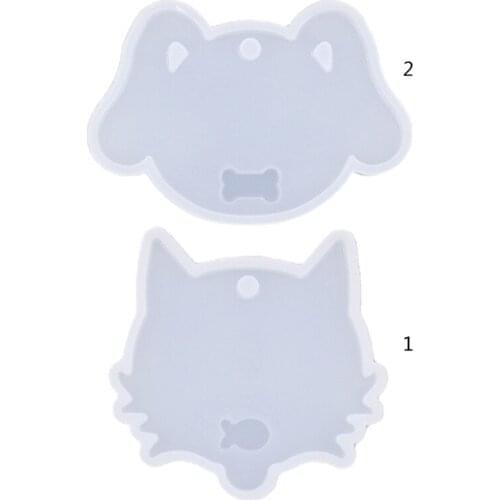 Crystal Epoxy Resin Mold DIY Cat/Dog Tag Plate Pendant Casting Silicone Mould Dropshipping