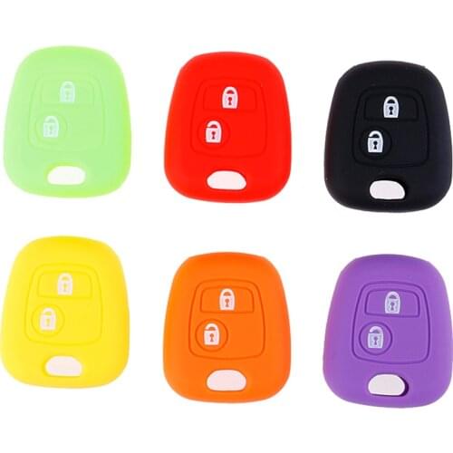 2 Buttons Silicone Rubber Car Remote Key Case Cover For 107 206 307 207 408 Key Protector Holder Shell
