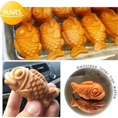 MARS Small Taiyaki Maker Mini Fish Waffles Machine Baker Iron Japanese Fish Shaped Cake Mold Making Pan Equipment