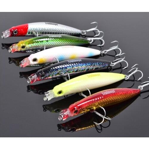 High Quality 12Pcs/Lot Trulinoya Minnow Fishing Lure 9cm/10g Floating Lure Hard Bait Fish Hook Fishing Tackle
