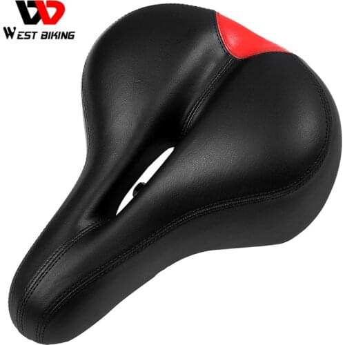 WEST BIKING Bicycle Saddle Thick Road MTB Bike Seat Big Bum Wide Soft Cushion Cycling Accessories Breathable Comfort Bike Saddle