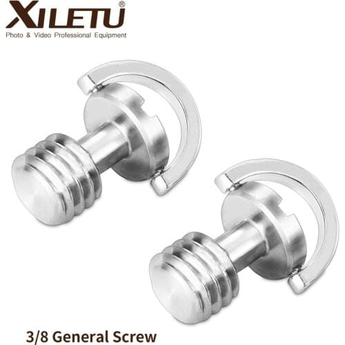XILETU Longer Shaft D-Ring Screw 3/8"-16 Thread Camera Tripod Quick Release Fixing Screw Adapter (Pack of 5)